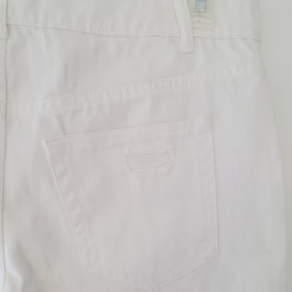 NWOT AFRM distressed crop high rise white jeans - Picture 8 of 14